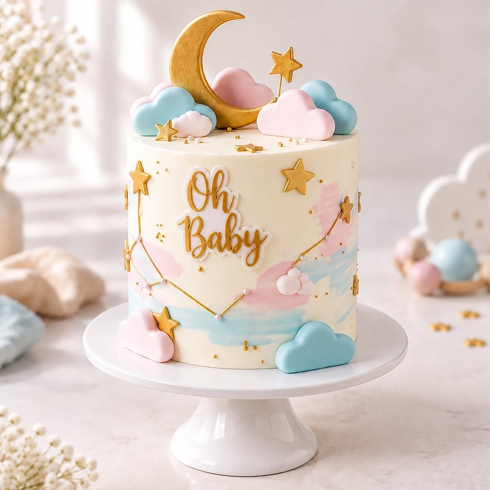 Moon Baby Shower Cake 1 Kg